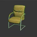 Comfortable Yellow Velvet Office Chair With Modern Metal Frame And Armrests