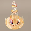 Decorative Display Structure With Multi Layered Tower Design Lighting Elements And Red Base 3d model