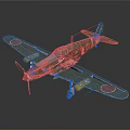 Green Airplane Model With Red Nose Red Circular Markings on Wings and Tail