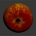 Fresh Shiny Red Apple on Gray Background with Reflective Surface