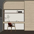 Modern Desk and Chair Simple Log Color Ornaments 3d model