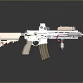 Modern Tactical Assault Rifle With Tan Black Finish Scope Textured Grip And Magazine