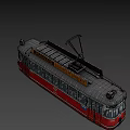 Vintage Red Tram With Manns Scotch Whisky Sign and Number 1432 Exterior