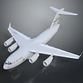 Large White Passenger Airplane with Four Engines Green Logo on Tail and G0001 on Fuselage