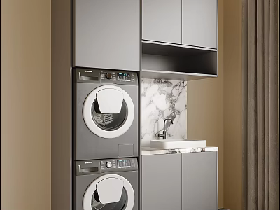 washing machine cabinet washing machine 3d model