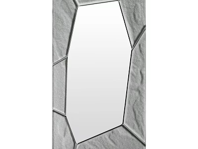 Unique Geometric Shaped Mirror with Textured Frame for Modern Home Decor 3d model