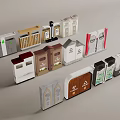 Collection Of Packaging Boxes With Different Designs Colors And Textures 3d model