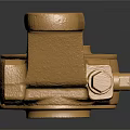 Golden Metal Mechanical Equipment With Reflective Surface And Structural Bolts