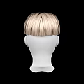 Game and Movie Character White Mannequin Head With Brown Blonde Gradient Short Hair