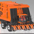 Orange Heavy Duty Agricultural Functional Vehicle With Front Cutting Blades Large Wheels And Cab