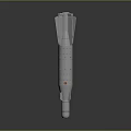 Silver Military Missile Weapon With Fins Nose Cone And Metallic Surface