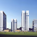 Modern Industrial Factory Buildings With High Rise Structure And Glass Curtain Wall Design
