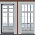 Double French Doors With White Frames Multiple Glass Panes And Scenic Exterior View