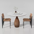 Middle-style dining tables and chairs 3d model