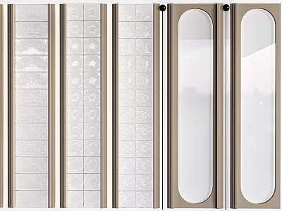 Modern Room Divider With Glass Panels And Textured Surface Designs For Contemporary Interior Spaces 3d model