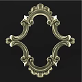 Decorative Ornate Carved Frame With Intricate Scroll Patterns And Symmetrical Design 3d model
