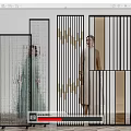 Modern partition glass screen partition 3d model
