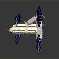 Detailed Space Station Model With Blue Solar Panels And Modular Structure