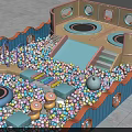 Supermarket Department Store Kids Play Area With Colorful Ball Pit Slides And Climbing Structures