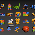 Colorful Building Blocks With Assorted Kids Toys For Creative Play And Learning
