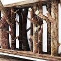 Natural Handmade Wooden Wall Decor with Rustic Branch Design and Shelf