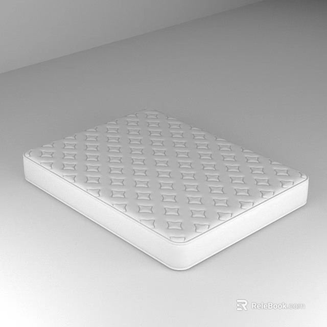 White Mattress With Diamond Pattern Design For Modern Bedroom Decor 3d model 
