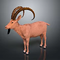 Realistic Brown Antelope With Long Curved Horns Smooth Coat And Erect Ears Standing