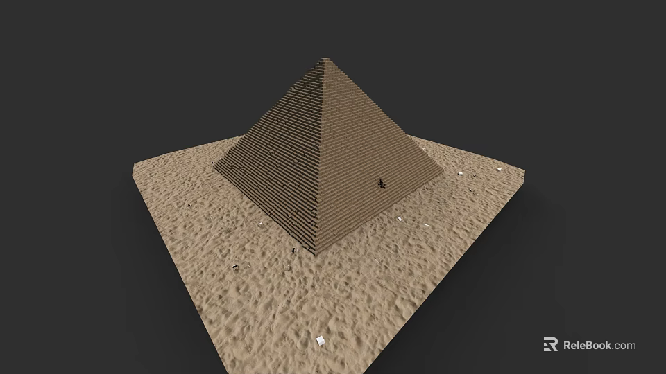 Ancient Pyramid Architecture In Desert Sand Urban Building Complex 3d model 