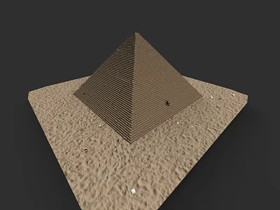 Ancient Pyramid Architecture In Desert Sand Urban Building Complex 3d model