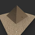 Ancient Pyramid Architecture In Desert Sand Urban Building Complex 3d model