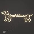 Dachshund Shaped Neon Lighting Fixture With Decorative Text For Wall Illumination