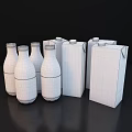 Decorative Ornament Set with Milk Bottles Cartons Green Red Packaging and Cow Print