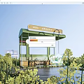 Modern outdoor clock-in sketch clock-in stair clock-in farmland clock-in flower sea installation art 3d model