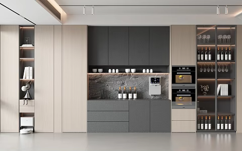 Modern Wine Cabinet Sideboard Dining Cabinet Decorative Cabinet 3d model