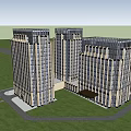 Two Modern High Rise Office Buildings With Classic Architectural Details And Large Windows
