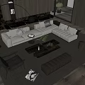Modern Living Room Sofa Coffee Table Set With Beige Upholstery Wooden Table And Area Rug