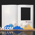 Scenic Photo Check-in Spot With Open Book Annual Review Memory VECOM And Mountain Decorations