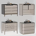 Modern Nightstand Designs With Drawer Storage Patterned Panels And Top Tray Decor 3d model