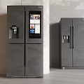 Modern Stainless Steel Refrigerators With Smart Screen Water Dispenser And Double Doors