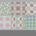 Colorful Wall Decor With Various Floral And Geometric Patterns In Different Tones 3d model