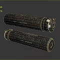 Two Cylindrical Military Weapon Explosive Devices With Hollow Hole Surface Design