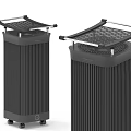 Modern Black Vertical Air Purifiers With Mobile Design For Home Use