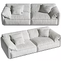 Modern Comfortable Two Seater Sofa With Soft Cushions And Minimalist Design 3d model
