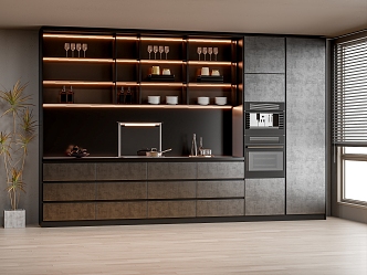 Modern Cabinet Kitchen Cabinet Combination 3d model