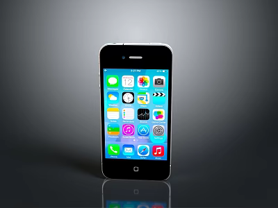 Modern Smartphone Electronic Gadget With Touch Screen And App Icons 3d model