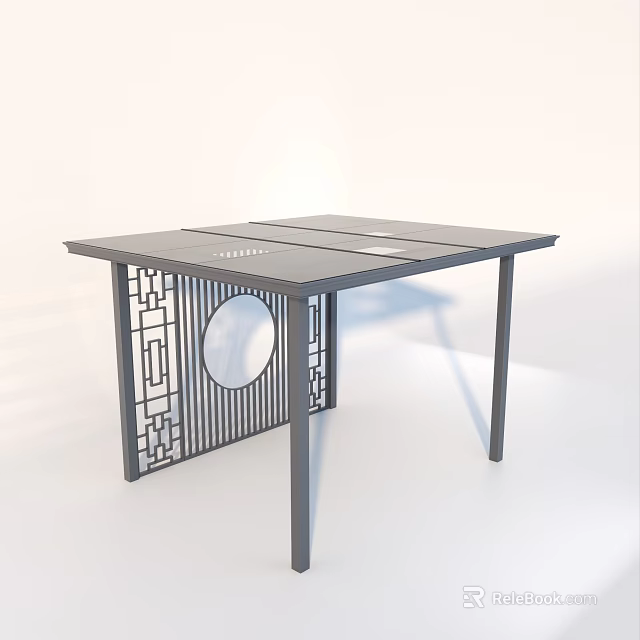 Modern Outdoor Sunshade Structure With Metal Frame And Elegant Pattern For Patio 3d model