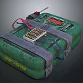 Green System Core Device With Control Buttons Display Screen And Wires