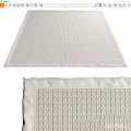 Square Rug With Textured Pattern And Light Color Woven Design Details 3d model