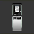 Modern Self Service Kiosk With Touchscreen Interface And Payment Slot Design 3d model