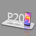 Modern Bracket Simple Fashion Metallic Sense of Science and Technology Flattening Mobile Phone Bracket Tray Display Stand Luminous Characters Curved Mobile Phone 3d model